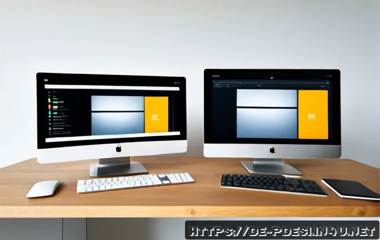 제품디자인에서 사용하는 렌더링 소프트웨어 비교 - Photorealistic German industrial design studio, mature product designer comparing two large monitors...